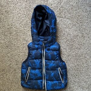 H&M Navy Camouflage Puffer / Hooded Vest